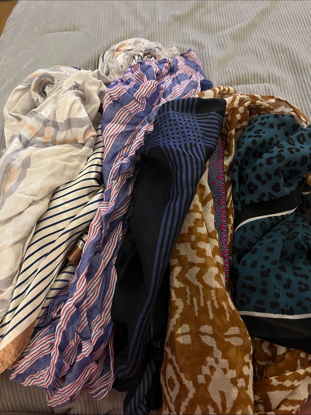 Mixed Pattern Women's Scarves & Wraps - Multi-Color lot of 6